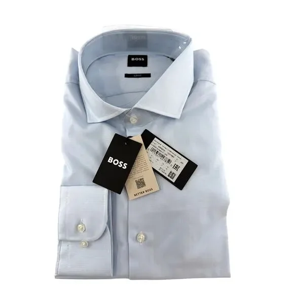 Hugo Boss Men's Light Blue Slim Fit Shirt Size XL